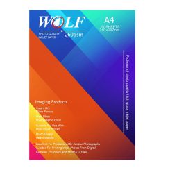 کاغذ عکس A4 براق 260 گرمی wolf