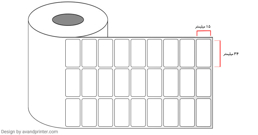 34×15 Label PVC three rows 6