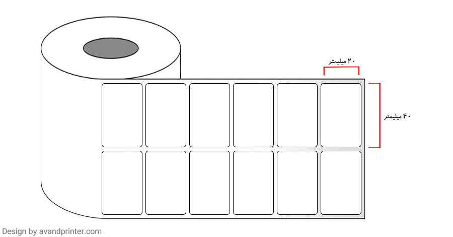 40×20 PVC label single-row  4