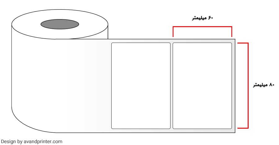 لیبل (برچسب) کاغذی یک ردیفه Paper Label 60x80 One Rows