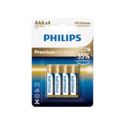 باتری نیم قلم فیلیپس Premium Alkaline LR03M4B/40 بسته 4 عددی