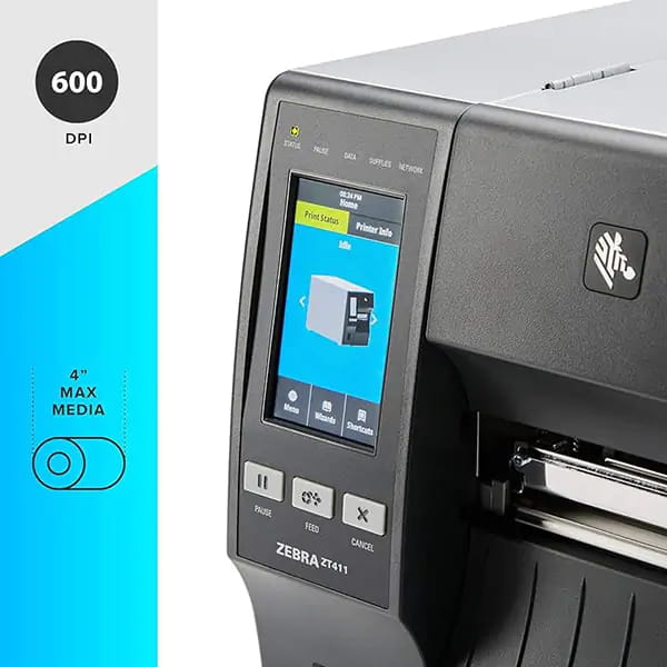 لیبل پرینتر صنعتی زبرا Zebra ZT411 600 dpi