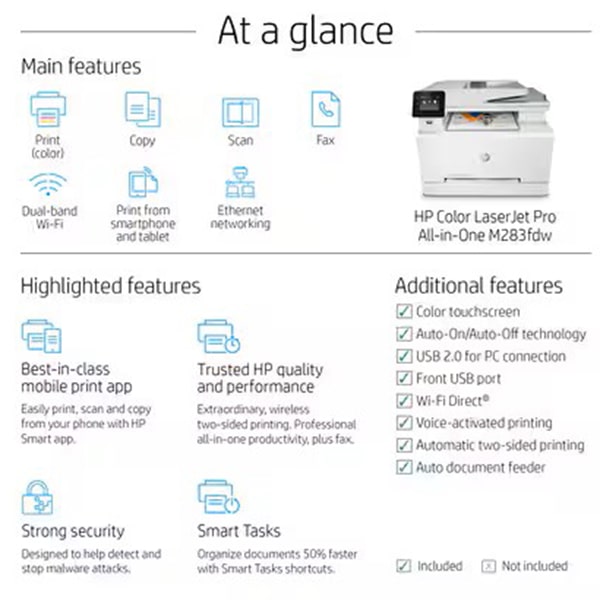 پرینتر چندکاره لیزری اچ پی مدل HP M283fdw