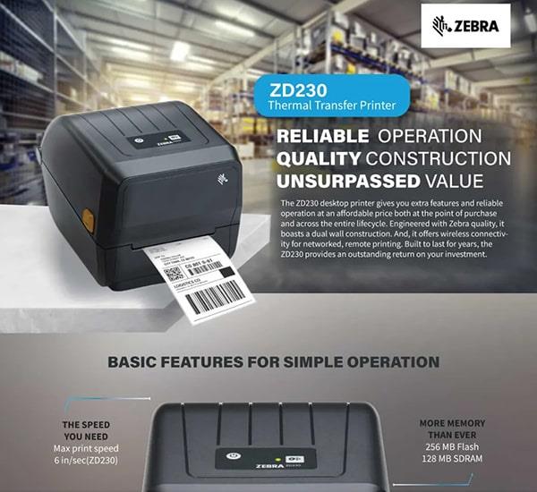 لیبل پرینتر زبرا ZD230