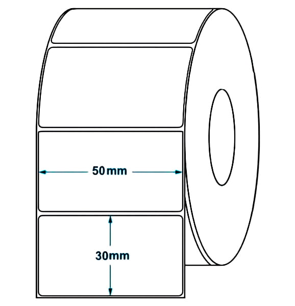 لیبل (برچسب) کاغذی تک ردیفه 50×30